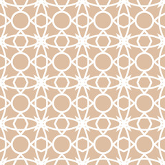 Seamless pattern in arabic style. Beige and white background