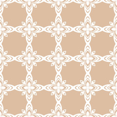 Floral seamless pattern. White design on brown background