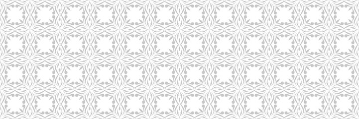 Floral seamless pattern. Gray design on white background
