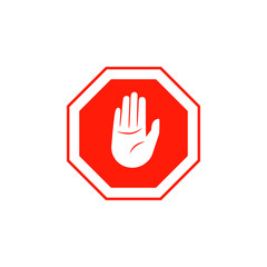 Hand stop sign. Clipart image isolated on white background