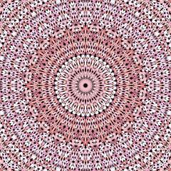 Pink floral mosaic mandala pattern background - abstract symmetrical vector ornament wallpaper graphic