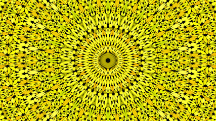 Yellow floral ornate mandala pattern background design - abstract geometrical vector ornament wallpaper illustration