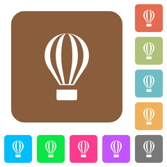 Air balloon rounded square flat icons