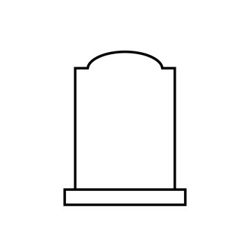 Blank headstone outline icon. Clipart image isolated on white background