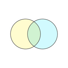 Blank Venn diagram icon. Clipart image isolated on white background