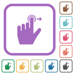 Obraz premium Left handed slide right gesture simple icons