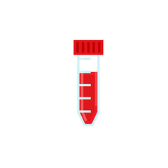 Blood sample in test tube icon. Clipart image isolated on white background