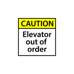 Broken Elevator sign. Clipart image isolated on white background