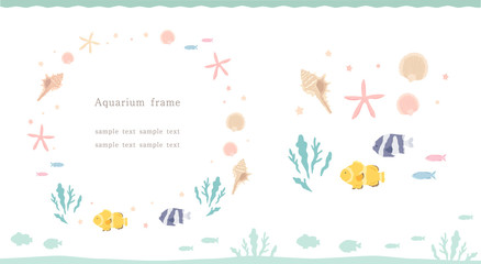 熱帯魚、貝殻などリゾートイメージの海の素材