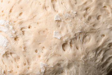 Obraz na płótnie Canvas Closeup view of wheat dough for pastries