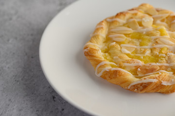 Almond twist bread snack on teatime