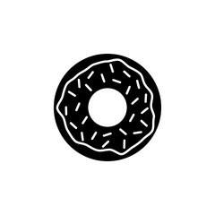 Donut silhouette icon. Clipart image isolated on white background