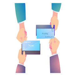 hand holding business card