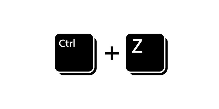 Ctrl Z key icon. Clipart image isolated on white background