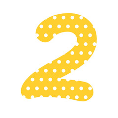 Polka dot number 2. Clipart image isolated on white background