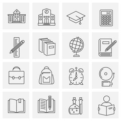 School related outline icon on background for graphic and web design. Simple illustration. Internet concept symbol for website button or mobile app