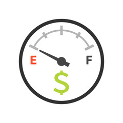 No money gauge icon. Clipart image isolated on white background