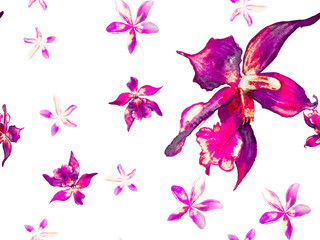 Obraz na płótnie Canvas Orchid Seamless Pattern.