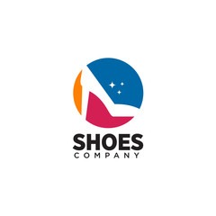 Woman shoes logo design vector template