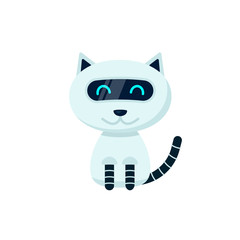 Robot cat icon. Clipart image isolated on white background