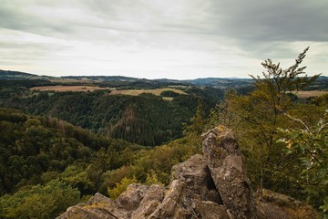 Fototapeta na wymiar Landscape of rocks and forest