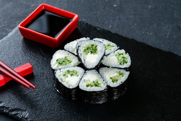 maki sushi roll set in a circle