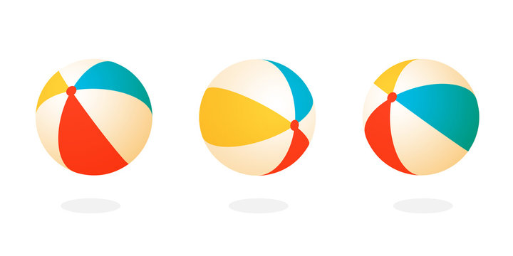 Beach ball set icon. Clipart image isolated on white background