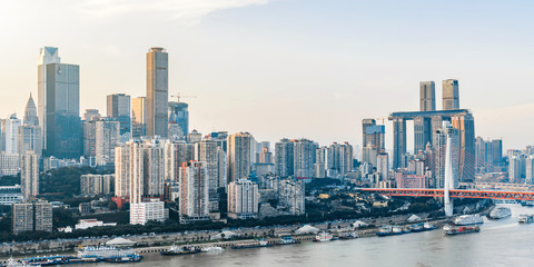 Fototapeta na wymiar Sunny view of the Yangtze River in Chongqing, China