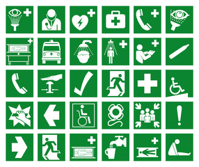 Set Of Safety Condition Collection Symbol Sign, Vector Illustration, Isolated On White Background Label .EPS 10