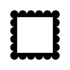 Scalloped square frame. Clipart image isolated on white background