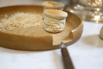 The altar of the Orthodox Church. Prosphora, Prosper, Church Bread, Holy Communion, Icon, on the throne of the Orthodox Church