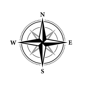 8 Point compass icon. Clipart image isolated on white background