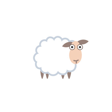 Sheep vector icon. Clipart image isolated on white background