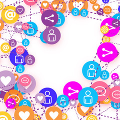 Social media marketing, Communication concept.