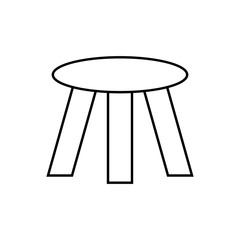 Three Legged stool model. Clipart image isolated on white background