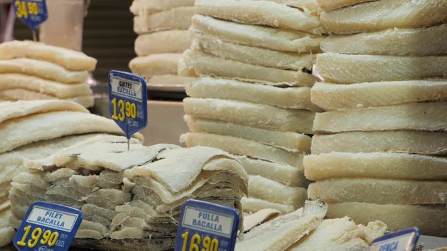 Portugese Bacalhau ,salted codfish or salt cod isolated texture background
