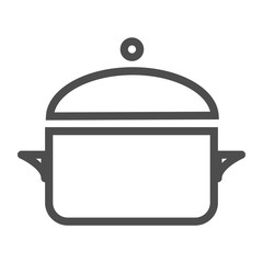 Rice cooker Pan vector thin line icon in white back ground