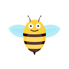 Obraz premium Happy bee icon. Clipart image isolated on white background