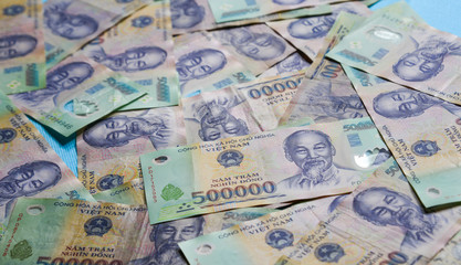 Vietnamese paper money 500,000 VND