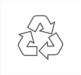 Recycle thin line icon. Vector