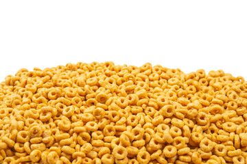 Corn-flakes background and texture. Top view.