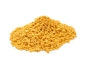 Corn-flakes background and texture. Top view.