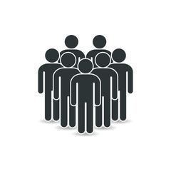 Humans vector icon. Group of people black icon.