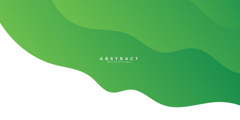 Green abstract background with liquid wave gradient color for presentation design. Suit for business, corporate, institution, conference, party, festive, seminar, and talks.