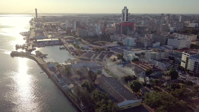 Maputo cityscape from above, capital city of Mozambique, Africa
