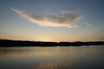 sunset over the lake