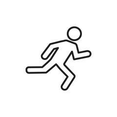 Running man vector icon. Human thin line icon.