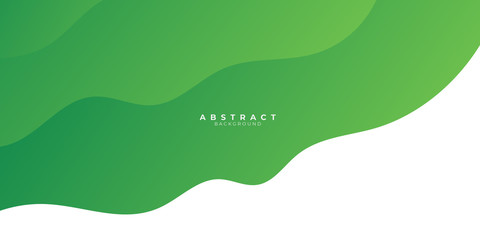 Green abstract background with liquid wave gradient color for presentation design. Suit for business, corporate, institution, conference, party, festive, seminar, and talks.