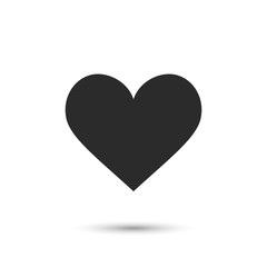 Heart vector icon. Black heart symbol. Like