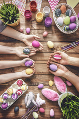 Colorful preparations for the celebration of Easter.